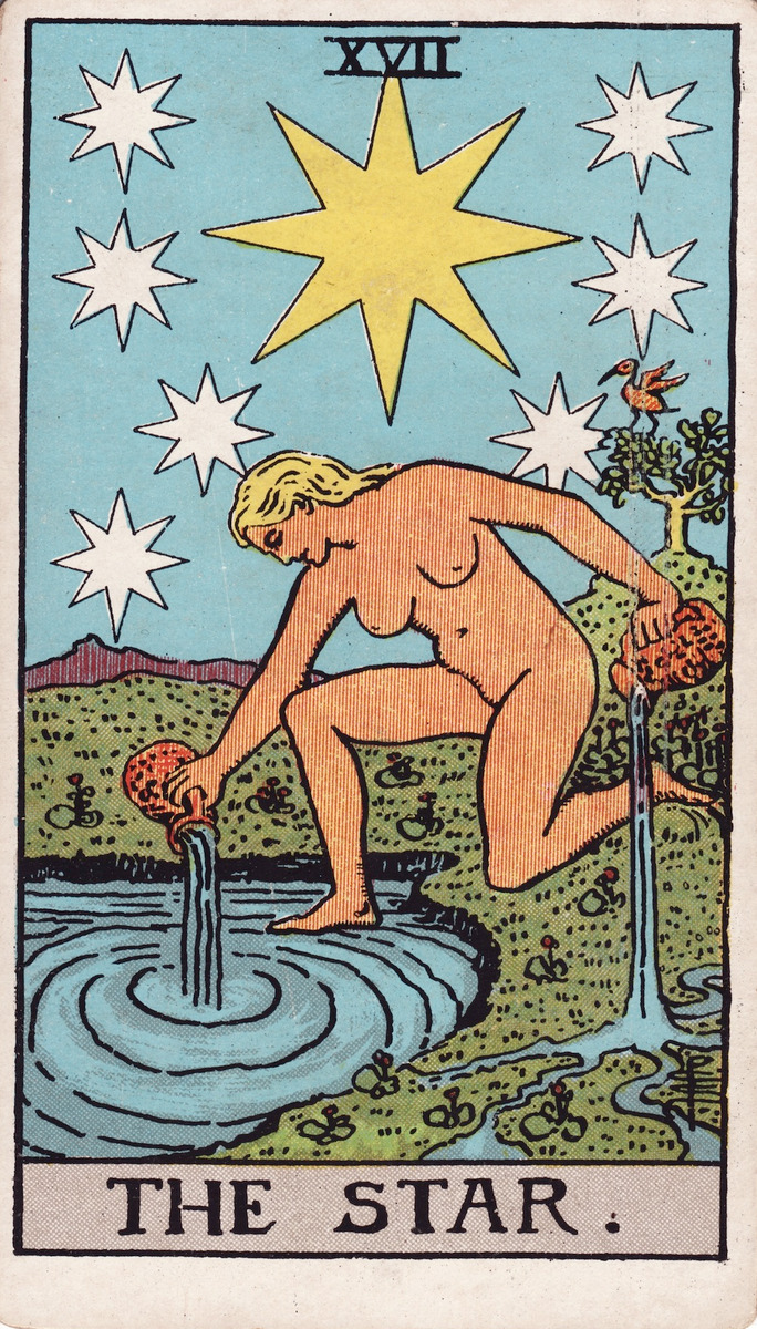 The Star (XVII) · Rider–Waite–Smith tarot (public domain)