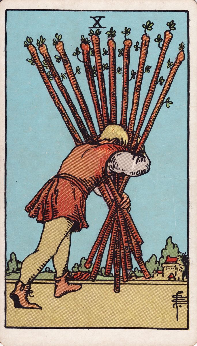 The Ten of Wands · Rider–Waite–Smith