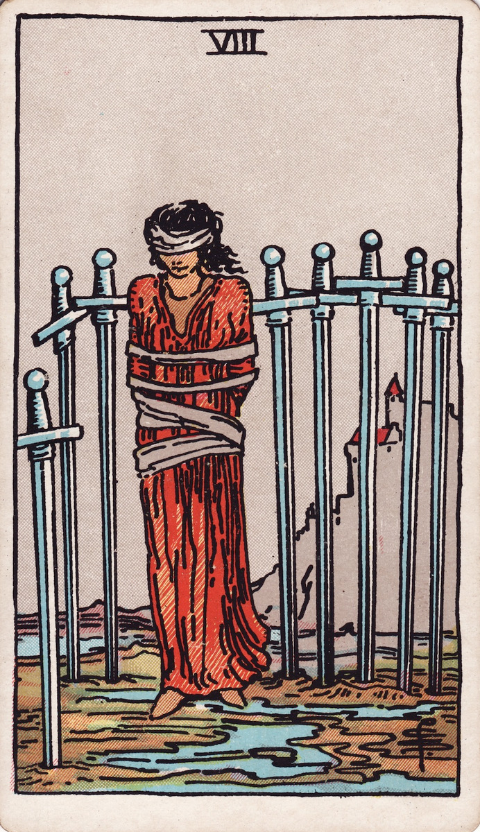 The Eight of Swords · Rider–Waite–Smith