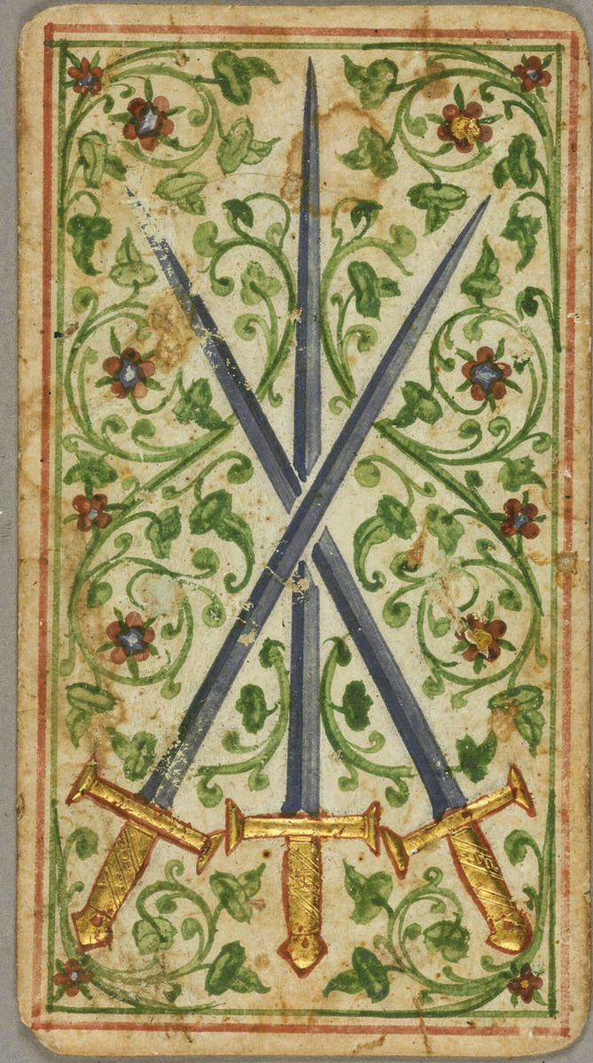 The Three of Swords · Fable reconstruction of a lost card