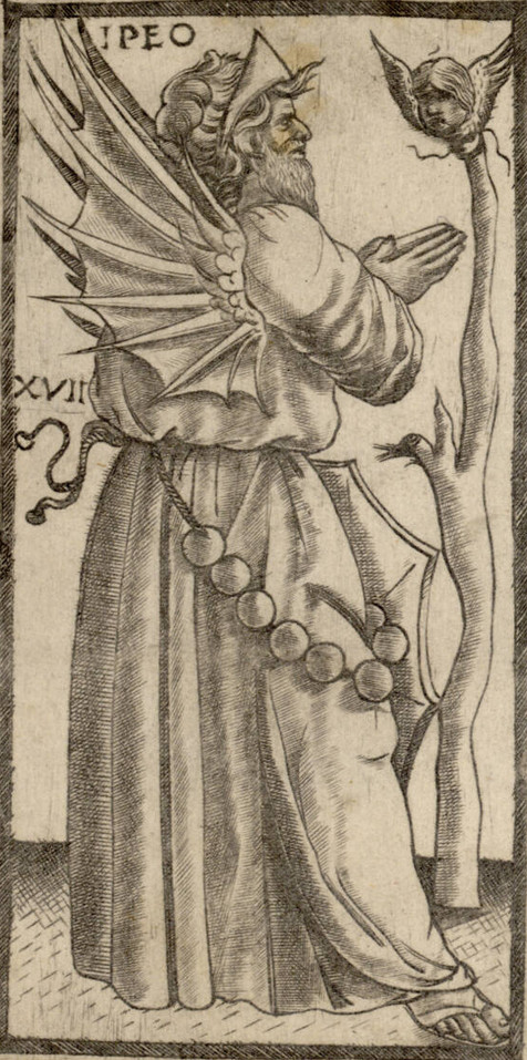 Ipeo (XVII) · Sola Busca tarot, uncoloured engraving, about 1490 · ALBERTINA, Vienna (public domain)