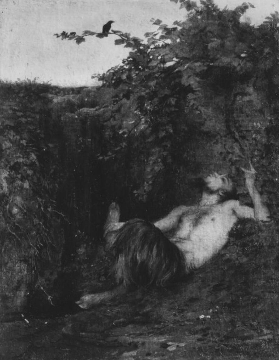Museum original: Faun Whistling to a Blackbird
