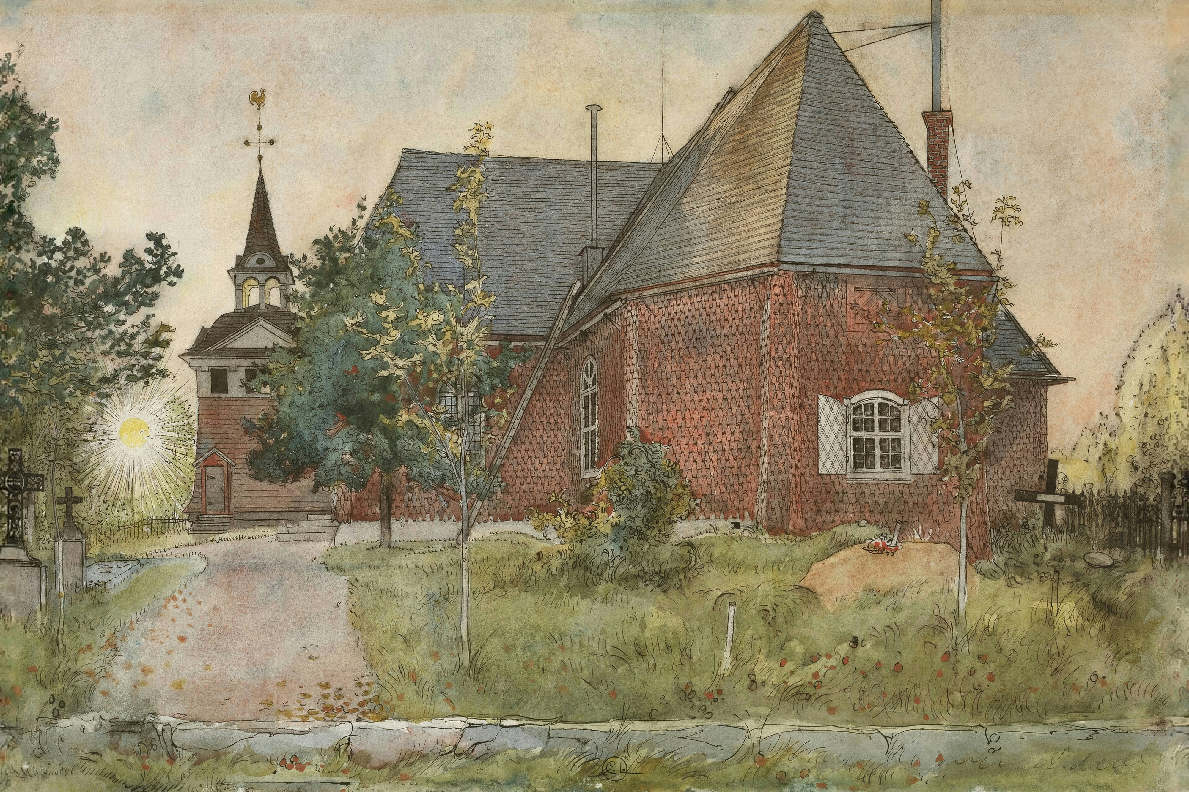 Old Sundborn Church. From A Home