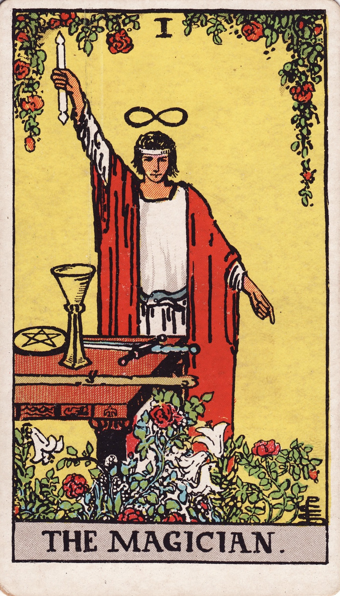 The Magician (I) · Rider–Waite–Smith tarot (public domain)