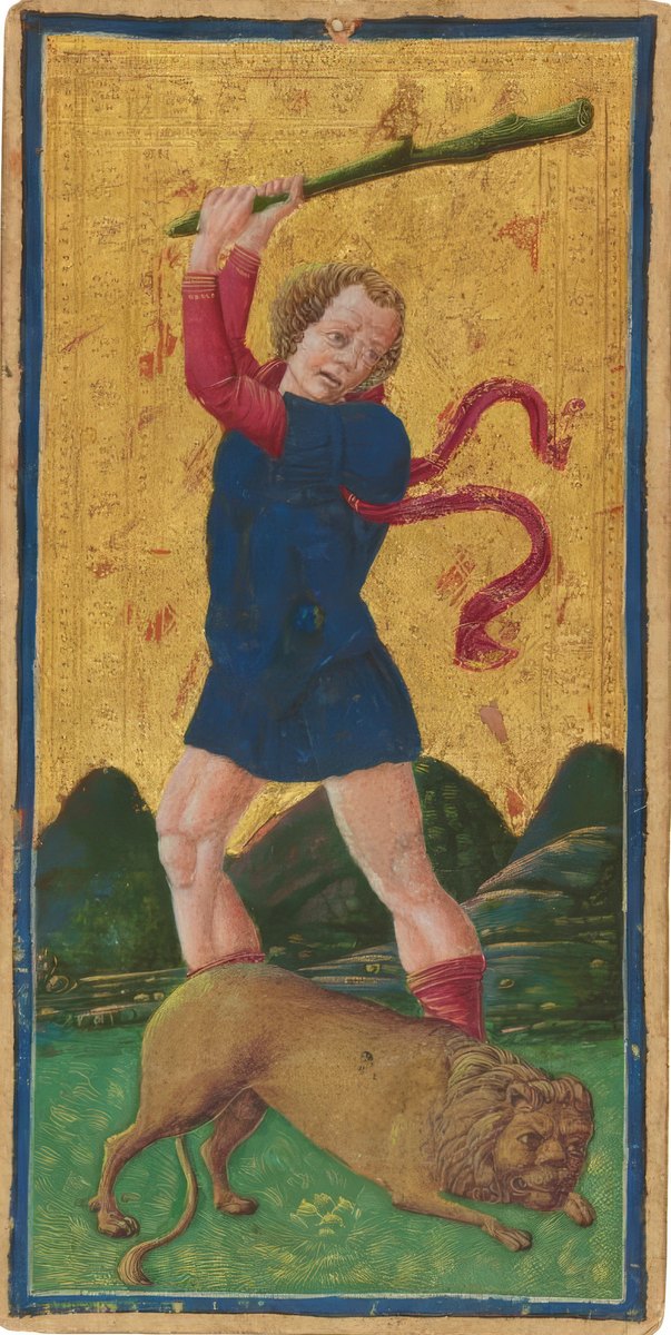 Strength · Visconti–Sforza tarot · Morgan Library & Museum