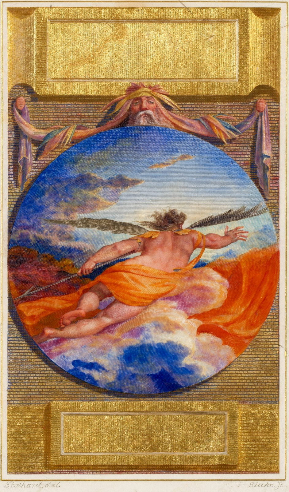 Surrealium edition: Winged Figure Flying Through Clouds