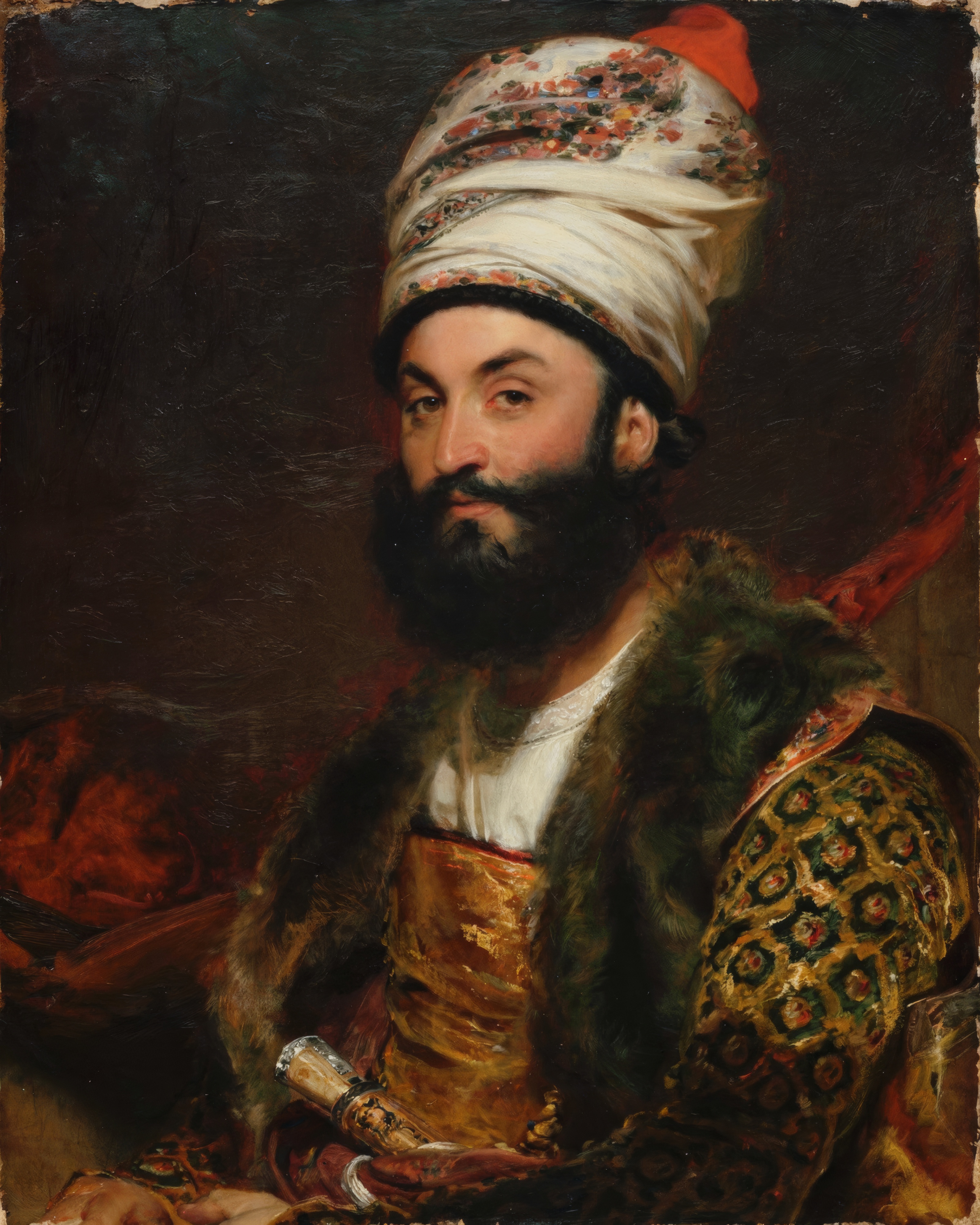 The Persian ambassador Mirza Abu’l Hassan Khan in a jewelled turban.