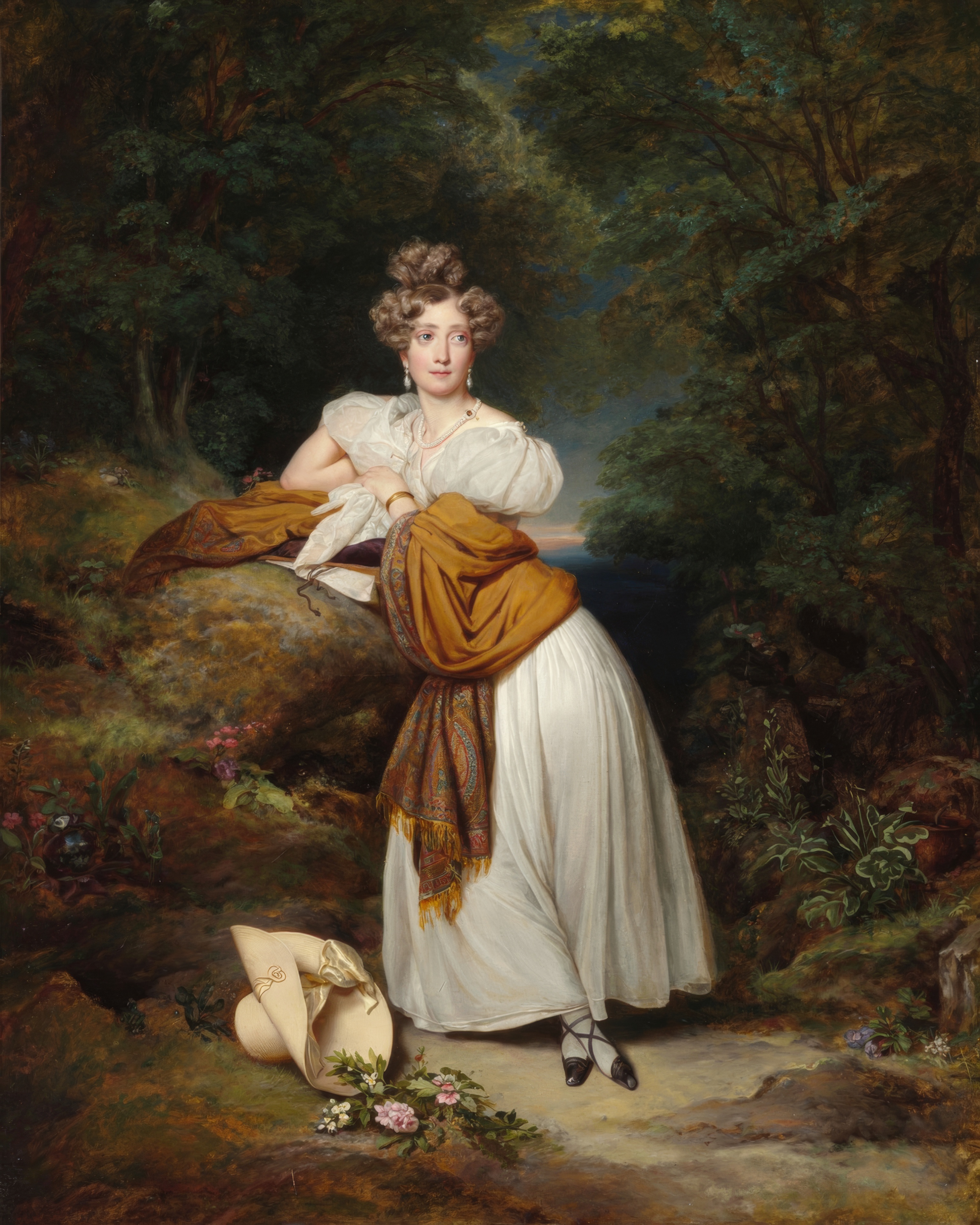 Sophie, Grand Duchess of Baden, in a lace gown, looks softly toward the viewer.