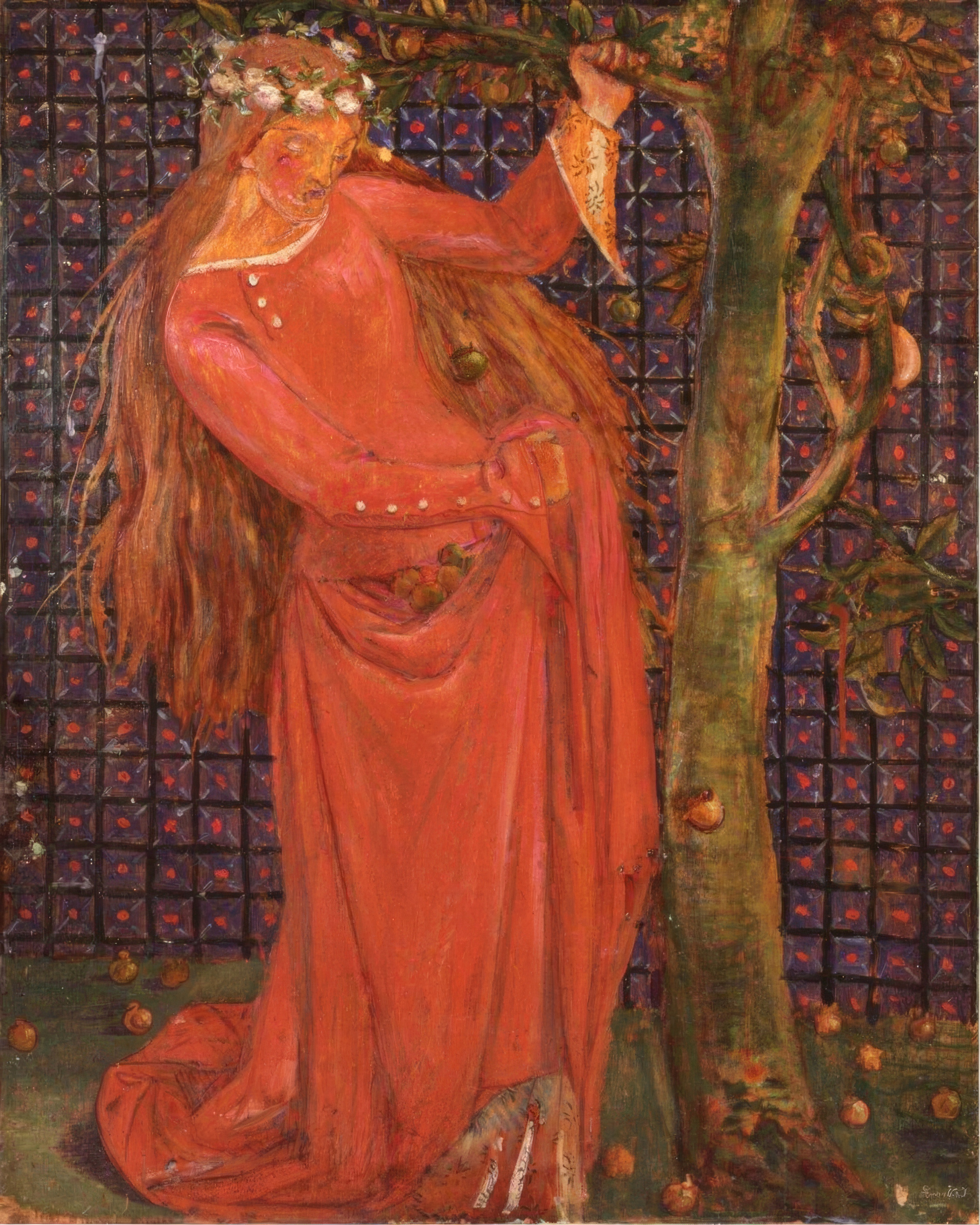 Beatrice turns away from Dante in a Florentine street, in two jewel toned scenes.