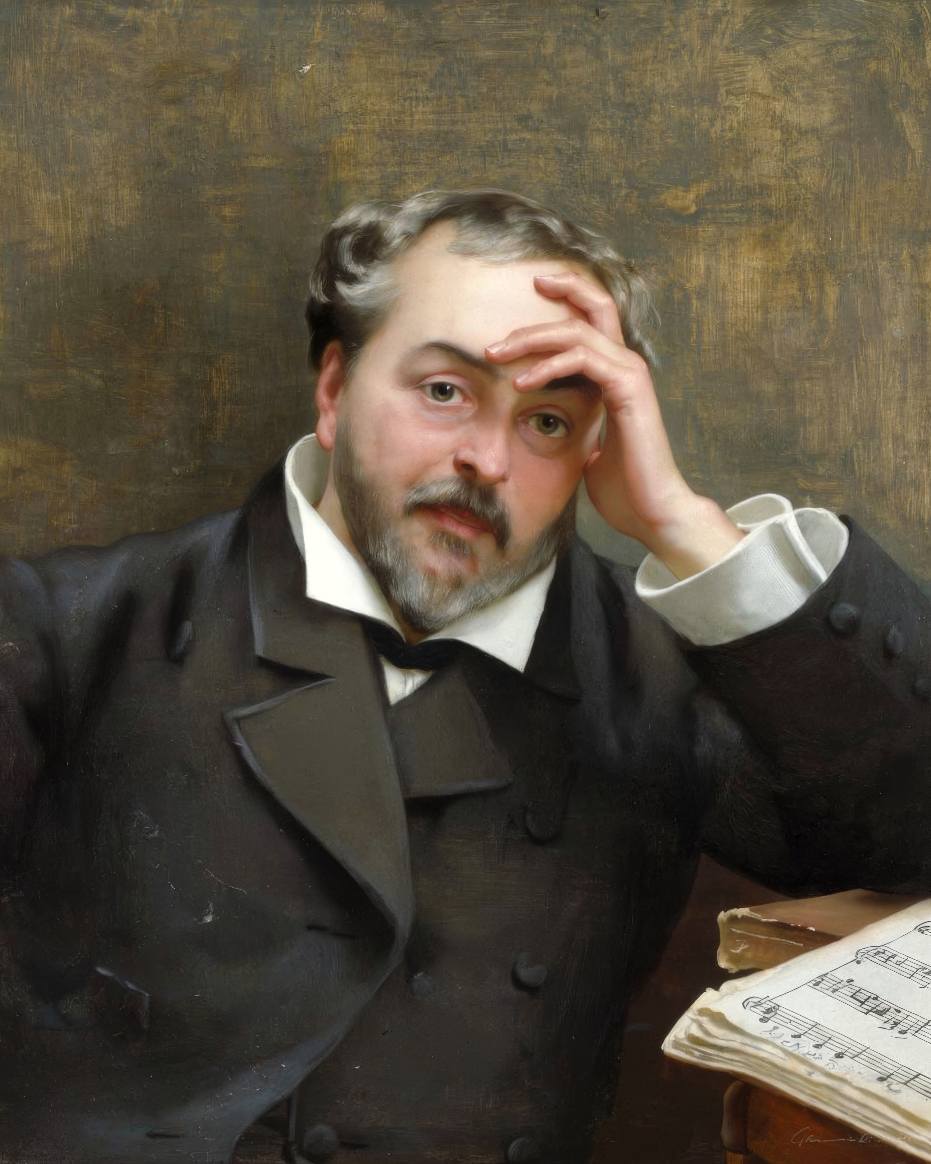 The composer Emmanuel Chabrier, painted by his friend in shades of blue.