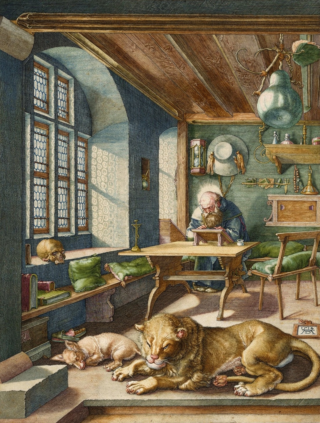 Saint Jerome in His Study — contemporary AI-assisted colour edition, complete artwork