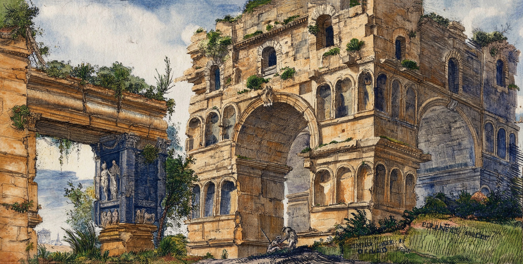 The Temple of Diana — contemporary AI-assisted colour edition, complete artwork