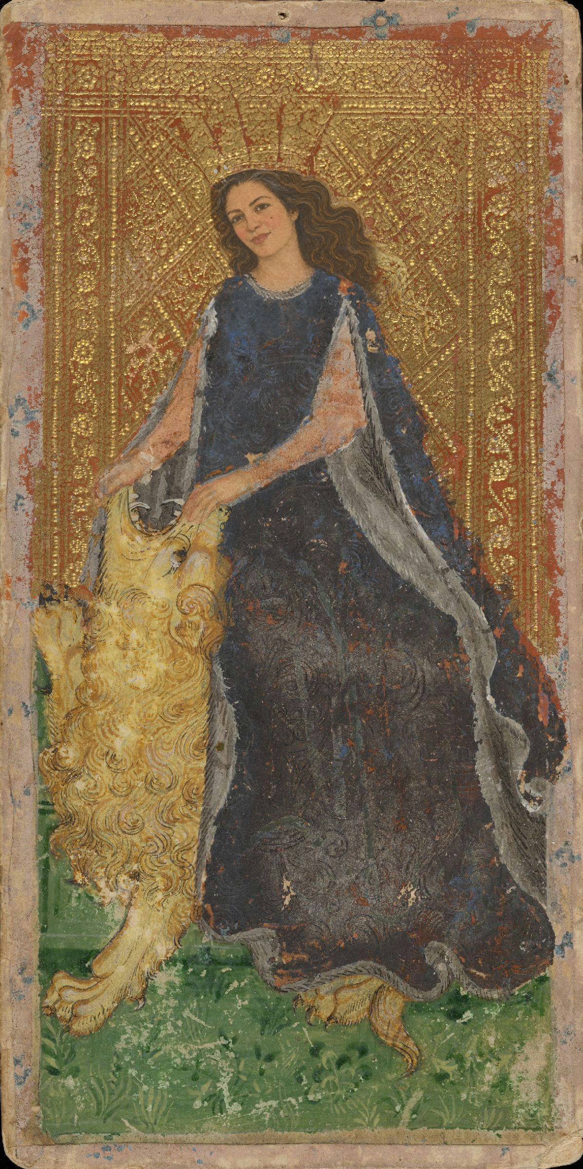 Strength · A Fable demo portrait, painted from a reading in the historic style of the Cary-Yale Visconti deck