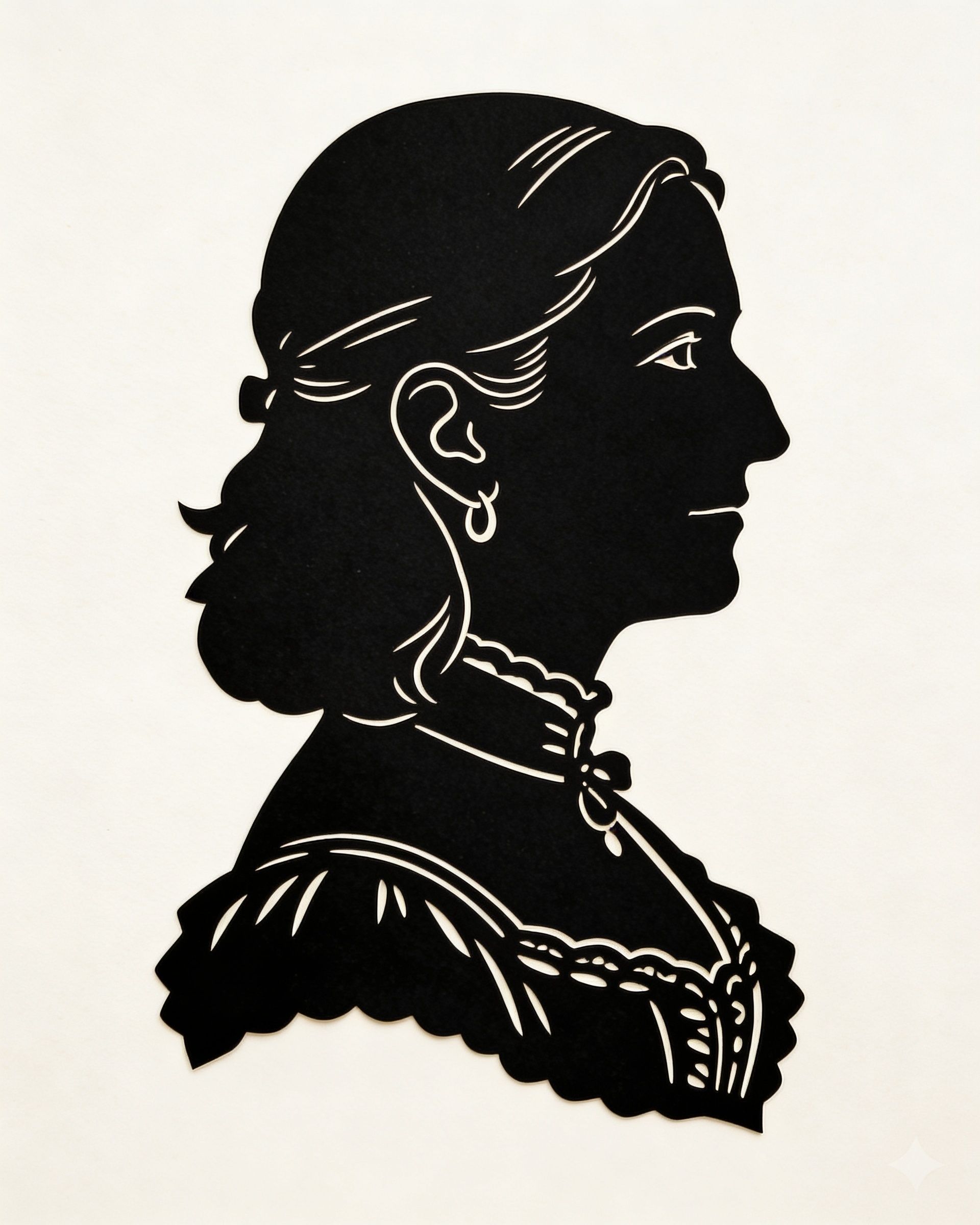 à la Silhouette — actual catalogue portrait-style example