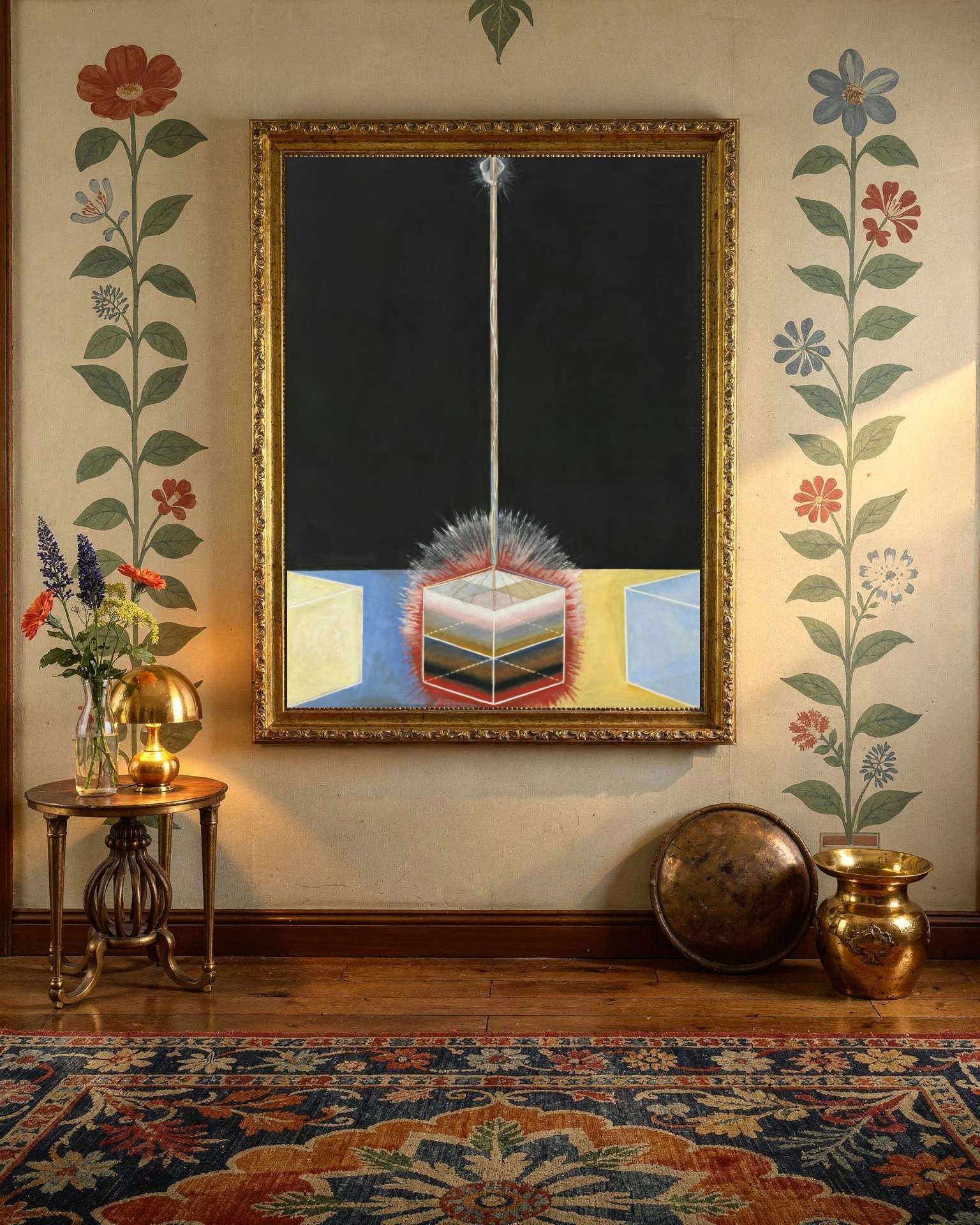 The Dove, No. 2 by Hilma af Klint as a framed print in a living room (visualization)