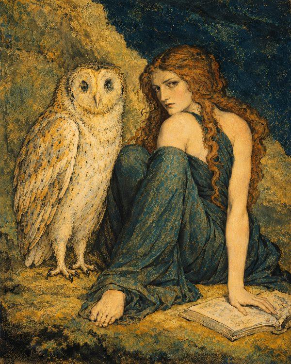 Hecate’s Owl human portrait — custom painted portrait by Fable
