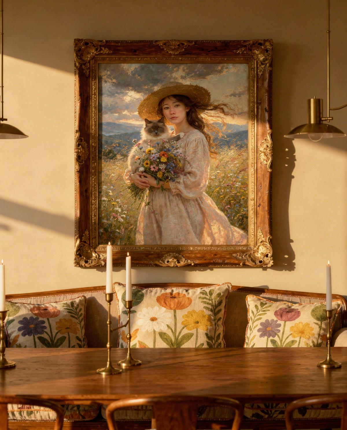 Mountain Bloom Companion human portrait — custom painted portrait by Fable