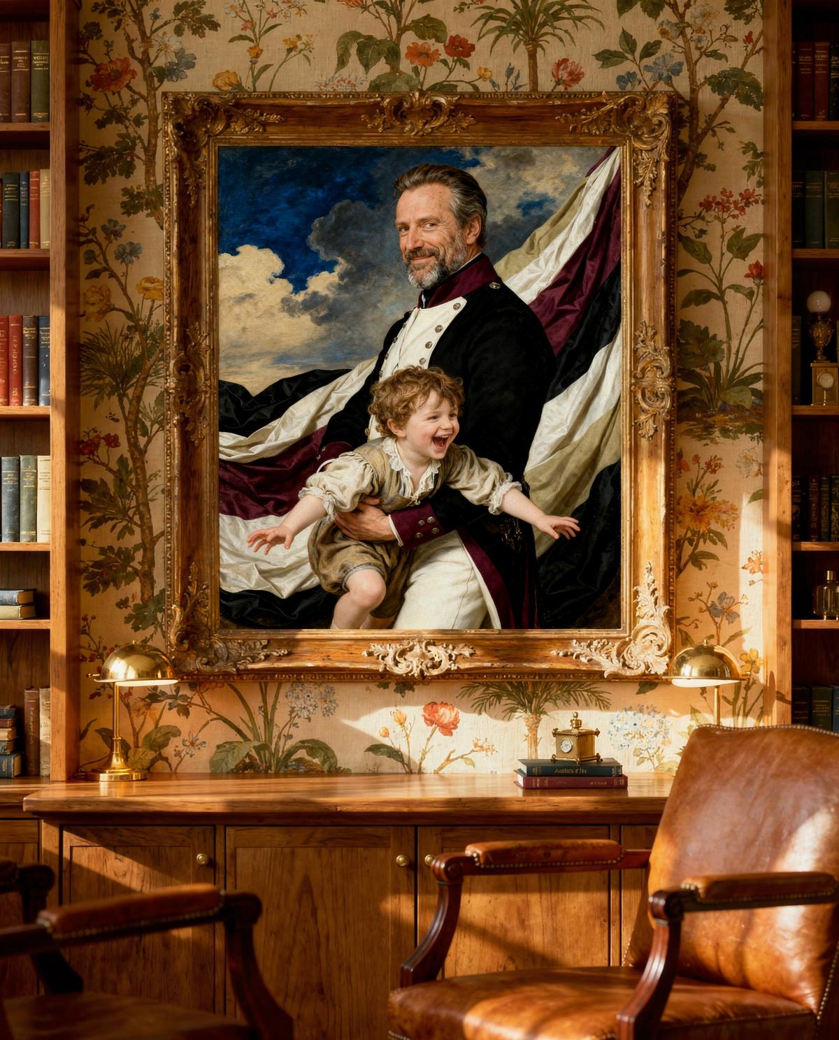 The Bond: Like Father, Like Son human portrait — custom painted portrait by Fable