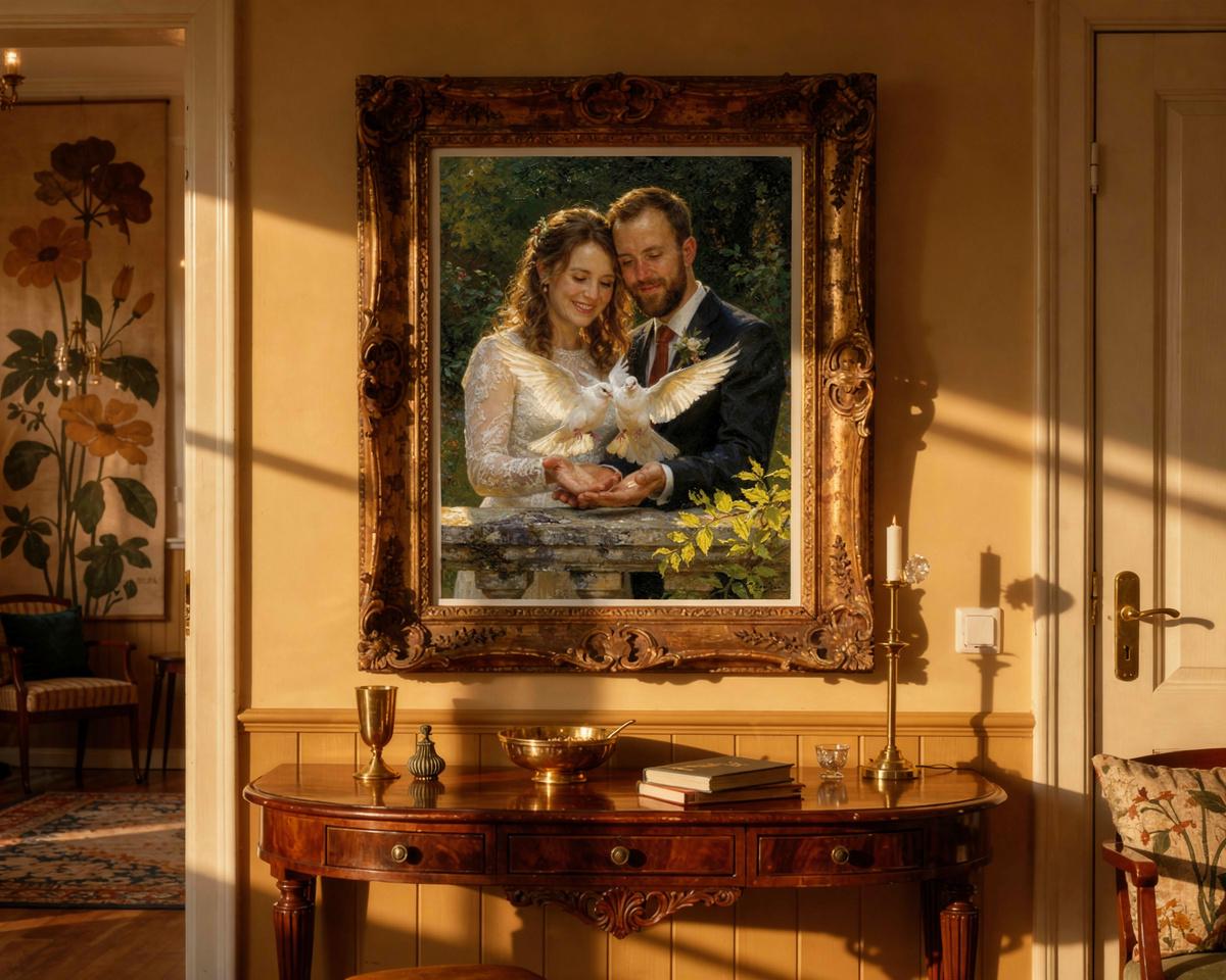 Turtledoves human portrait — custom painted portrait by Fable