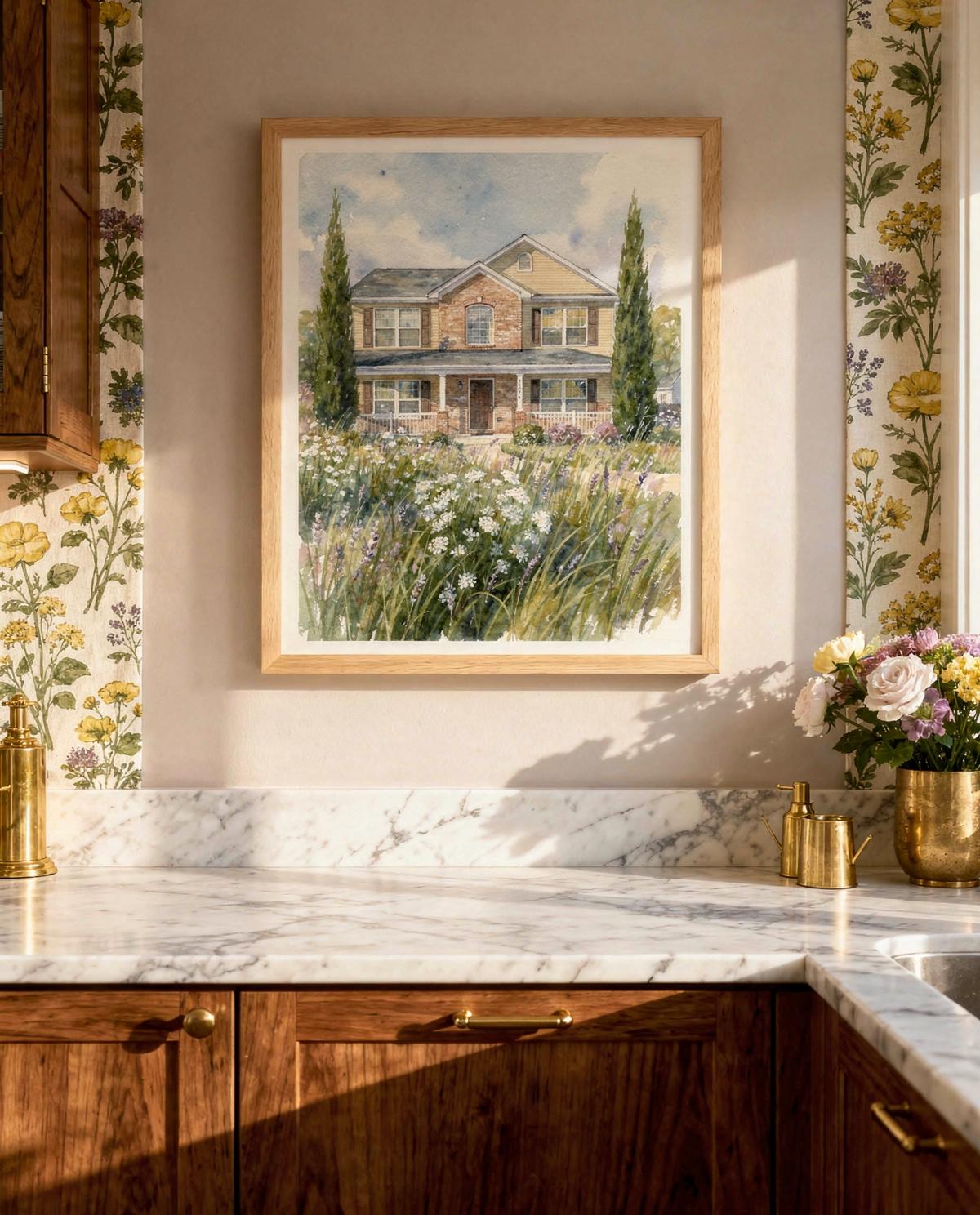 Greenwater home portrait — custom painted portrait by Fable