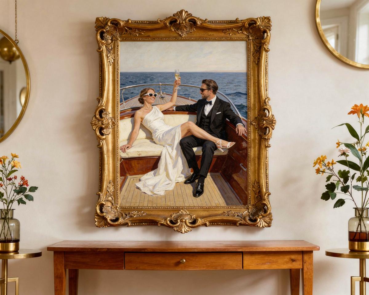 Mahogany Waves human portrait — custom painted portrait by Fable
