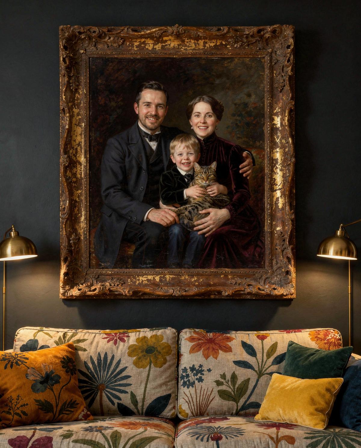 Belle Époque Family human portrait — custom painted portrait by Fable