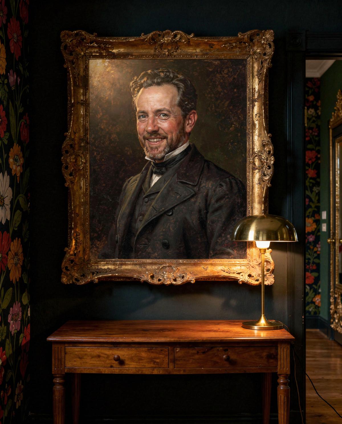 Belle Époque Father human portrait — custom painted portrait by Fable
