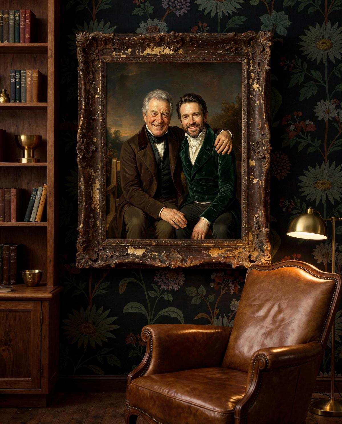 Red Forest Father human portrait — custom painted portrait by Fable