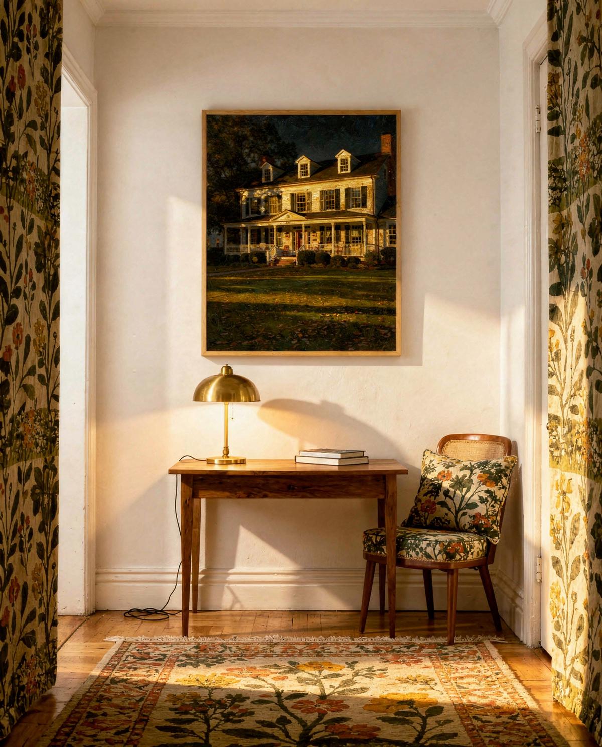 Night Valley home portrait — custom painted portrait by Fable