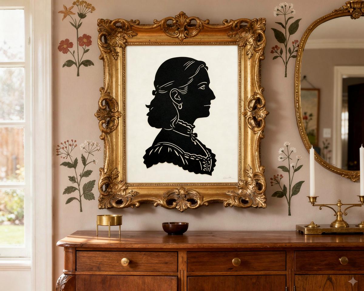 à la Silhouette human portrait — custom painted portrait by Fable