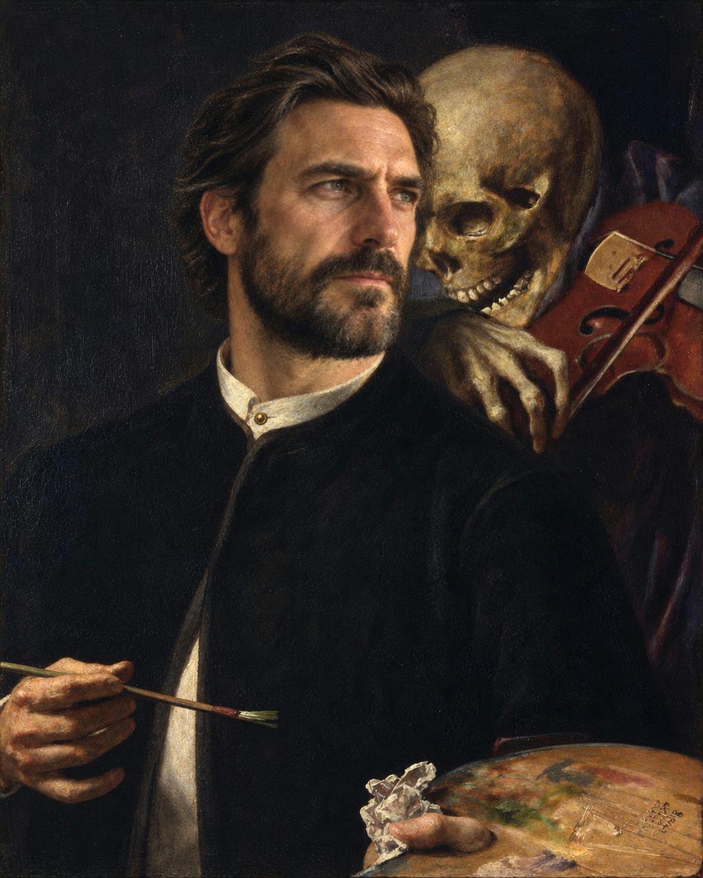 Death at My Shoulder human portrait — custom painted portrait by Fable