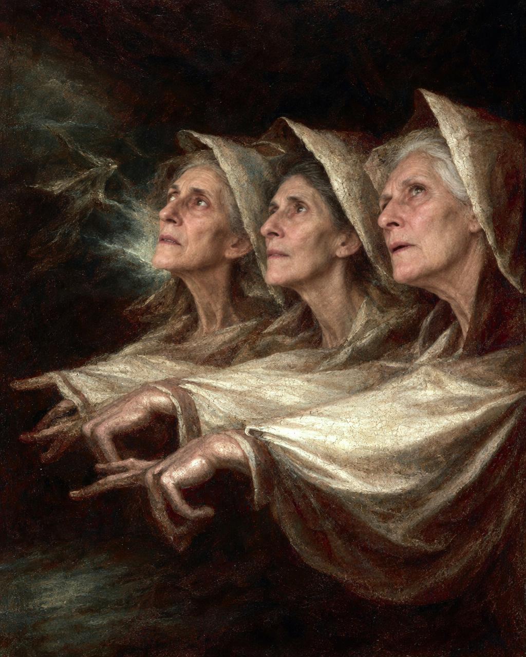 The Three Witches human portrait — custom painted portrait by Fable