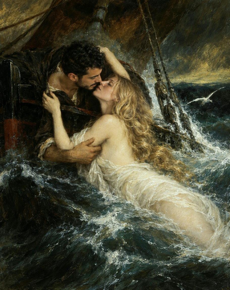 The Siren's Kiss human portrait — custom painted portrait by Fable