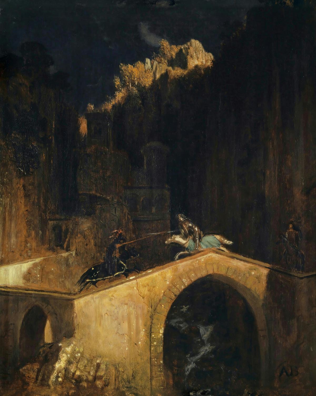 The Fight on the Bridge by Arnold Böcklin — archival fine-art print from Fable