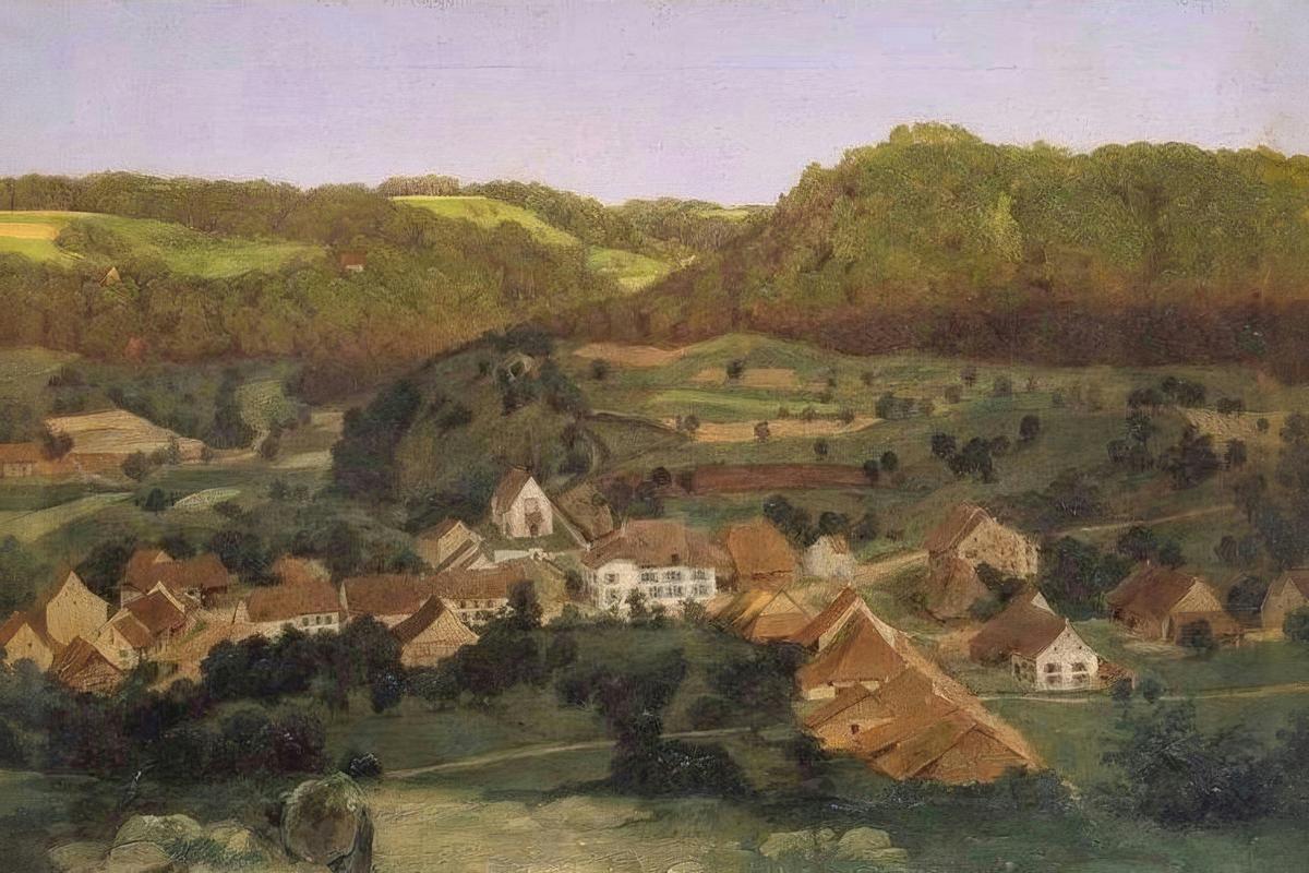 View of the Village of Tenniken by Arnold Böcklin — archival fine-art print from Fable