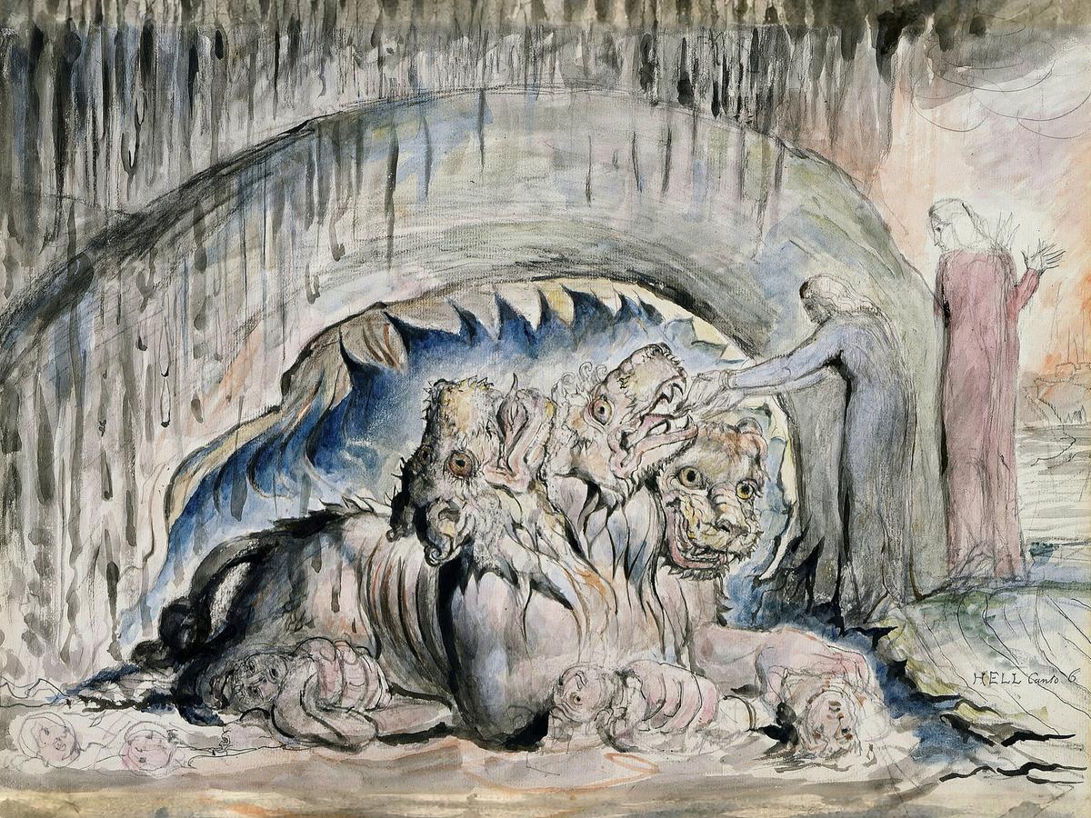 Cerberus by William Blake — archival fine-art print from Fable