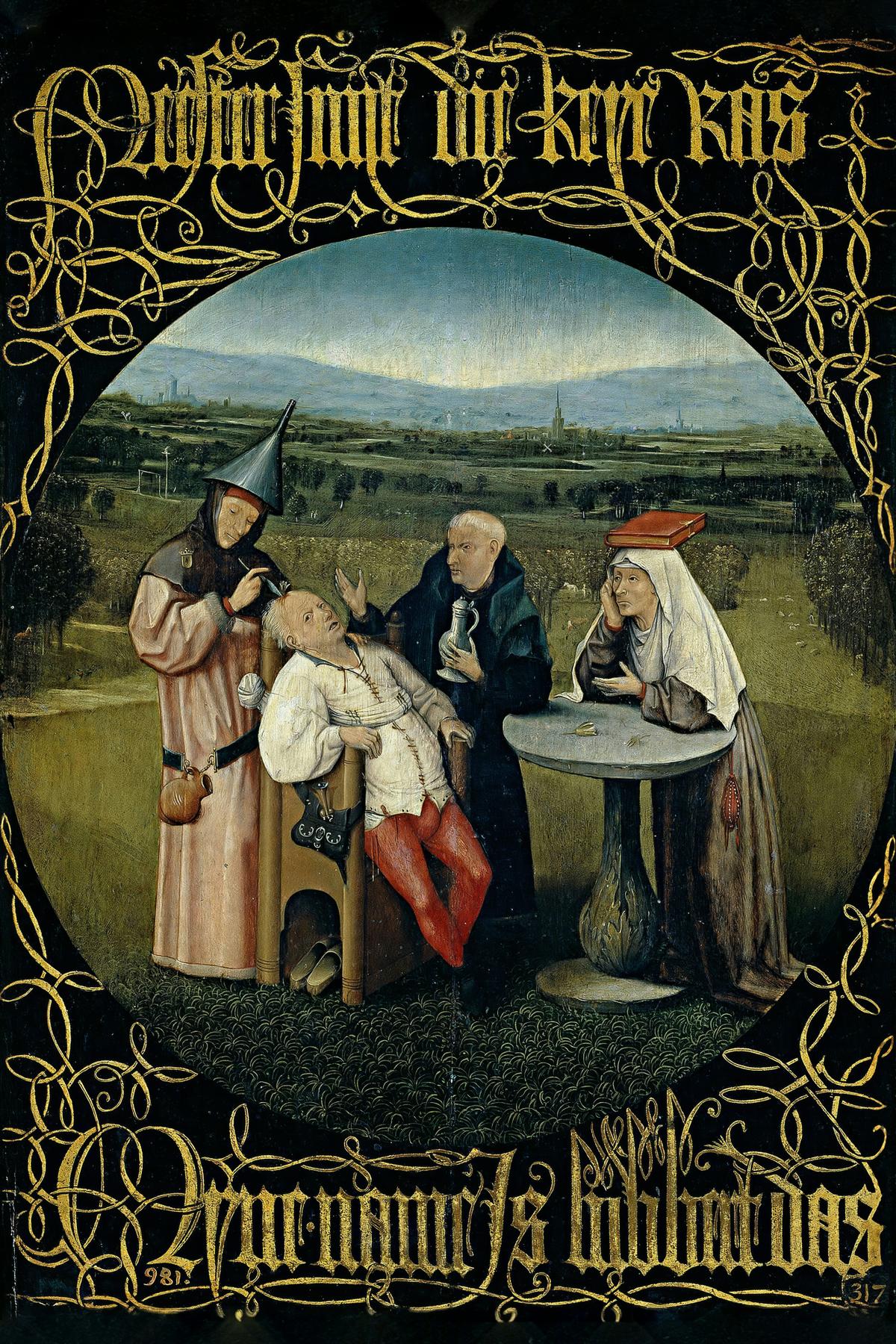 The Cure of Folly (Extraction of the Stone of Madness) by Hieronymus Bosch — archival fine-art print from Fable