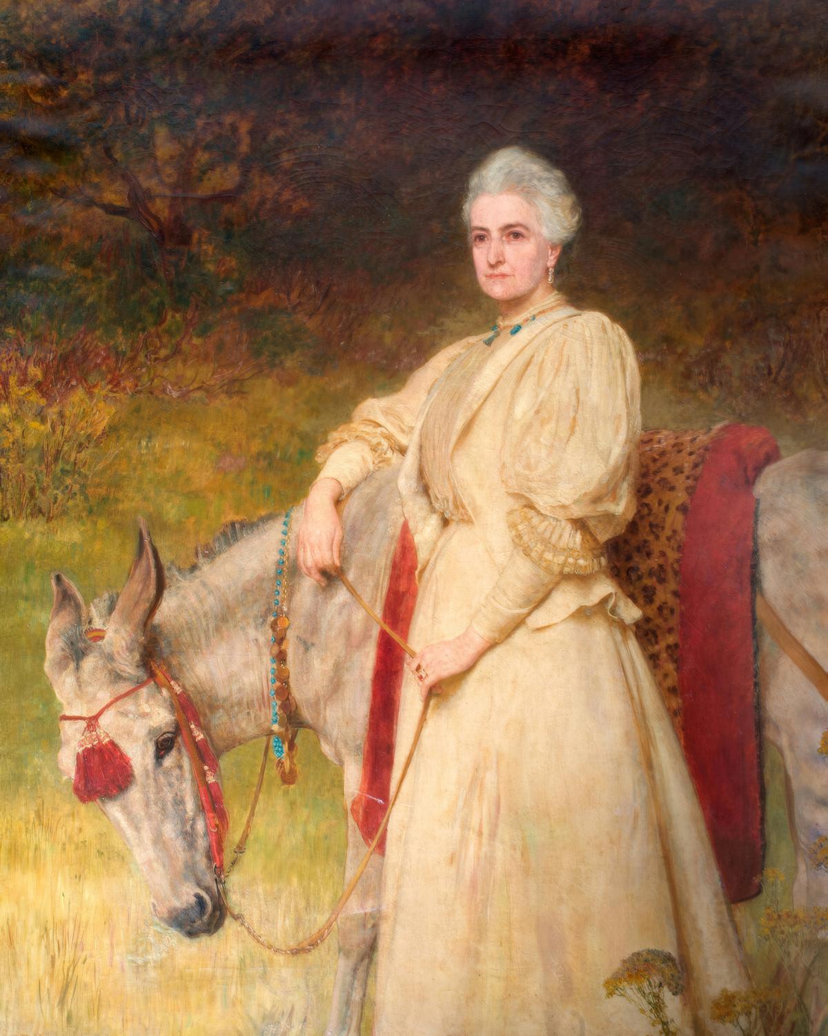 Lady Harriet Sarah Wantage with her Egyptian Donkey by Briton Rivière — archival fine-art print from Fable