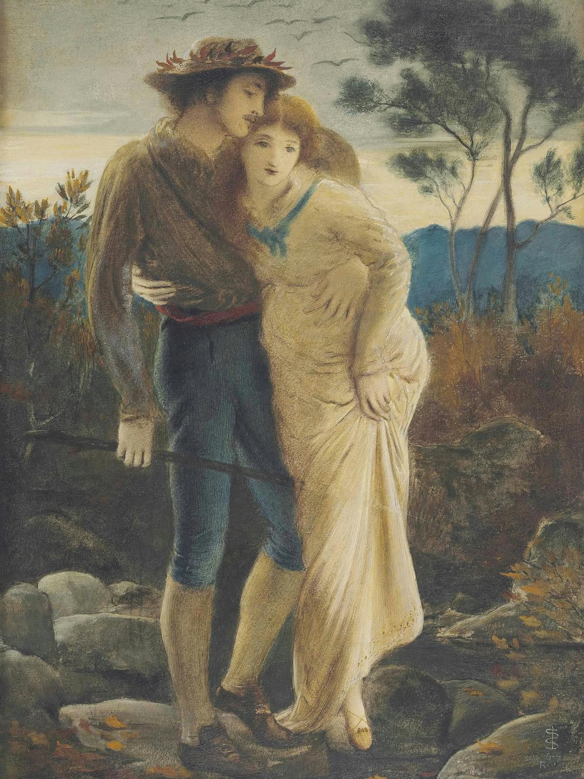 Pastoral Lovers · Couples human portrait — custom painted portrait by Fable