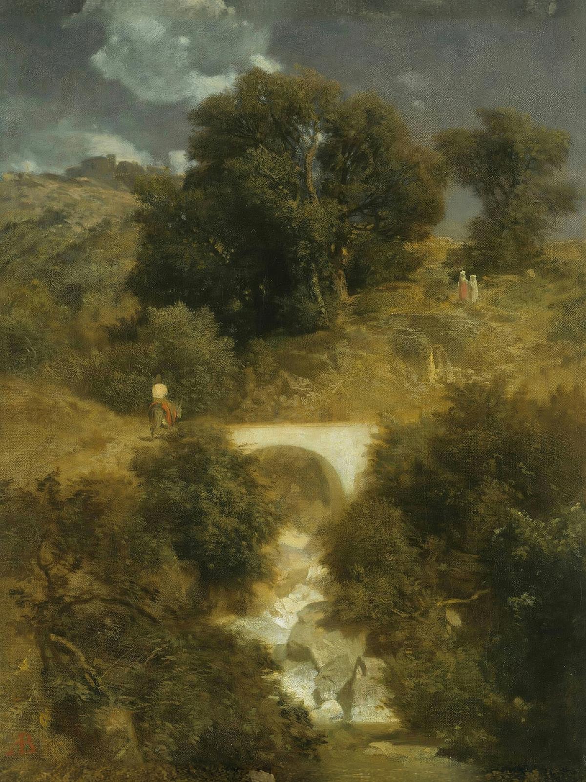 Roman Landscape with a Bridge by Arnold Böcklin — archival fine-art print from Fable