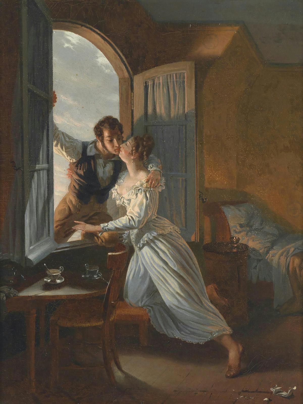 The Secret Meeting · Couples human portrait — custom painted portrait by Fable