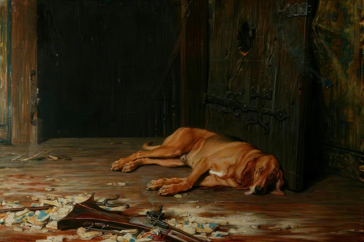 The Last of the Garrison by Briton Rivière — archival fine-art print from Fable