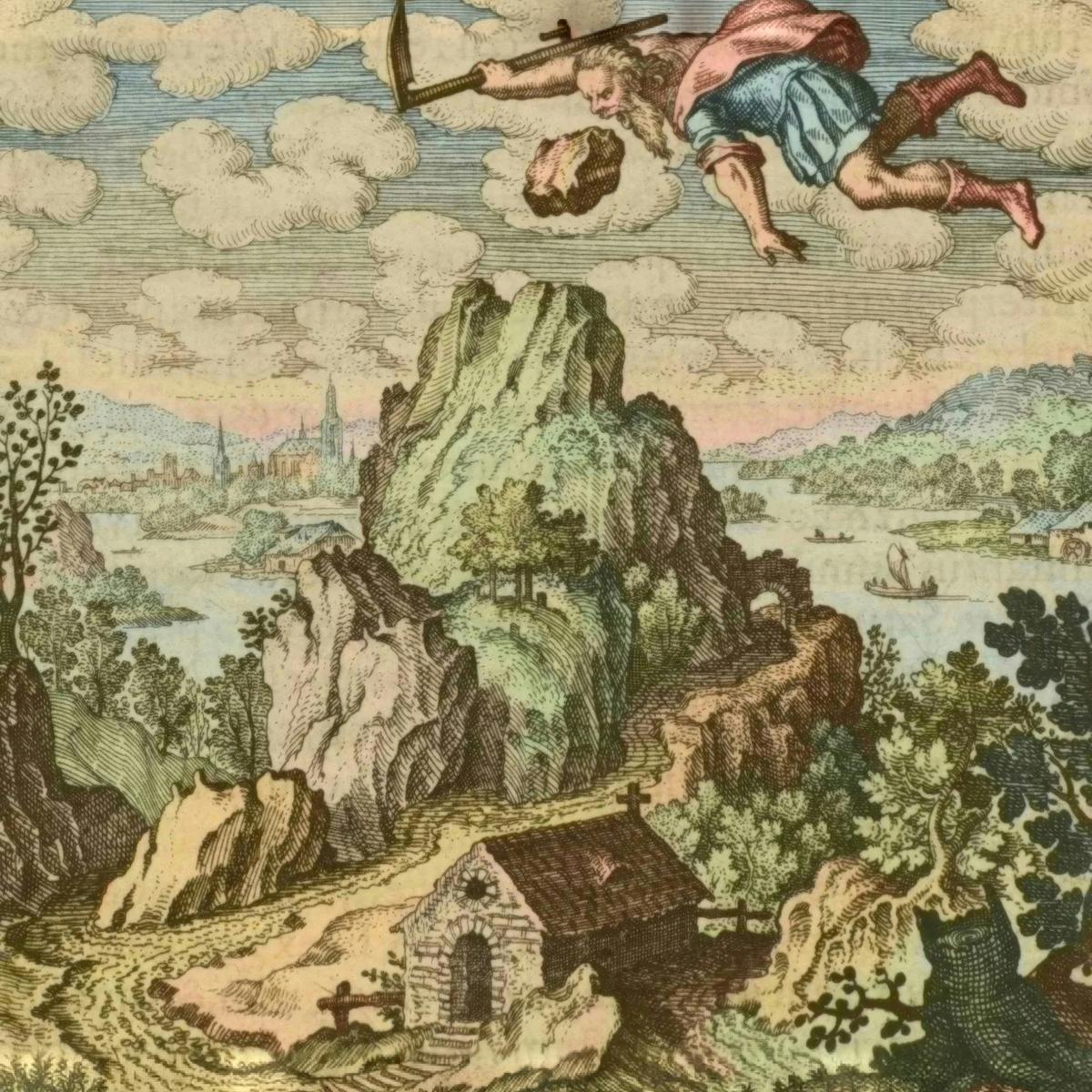 Saturn’s Stone by Matthäus Merian the Elder, after Michael Maier — archival fine-art print from Fable