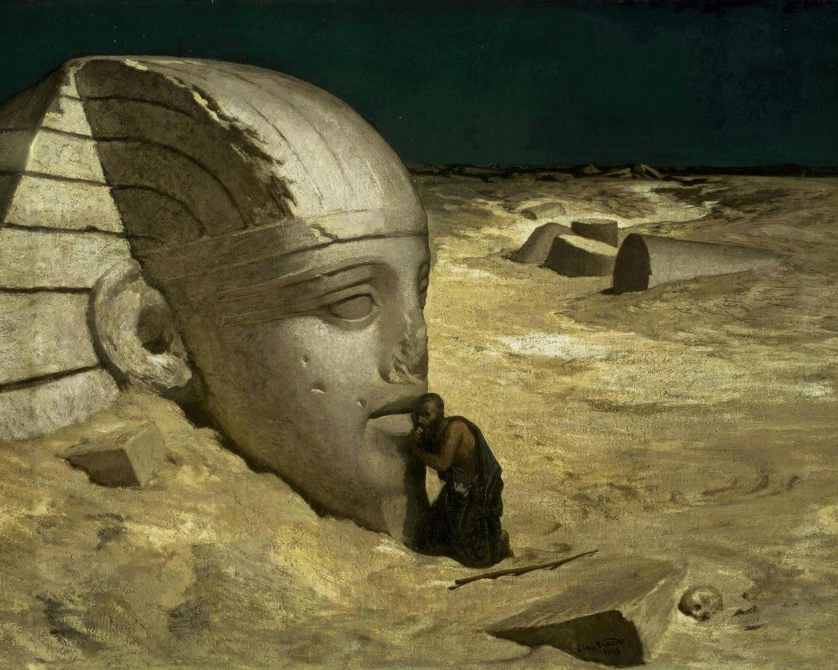 The Questioner of the Sphinx by Elihu Vedder — archival fine-art print from Fable