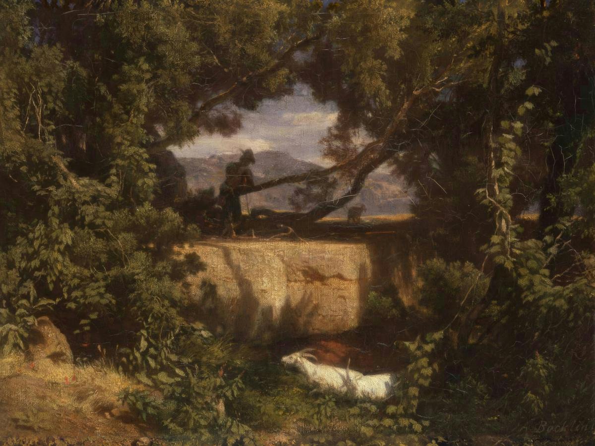 Goatherd in the Campagna by Arnold Böcklin — archival fine-art print from Fable
