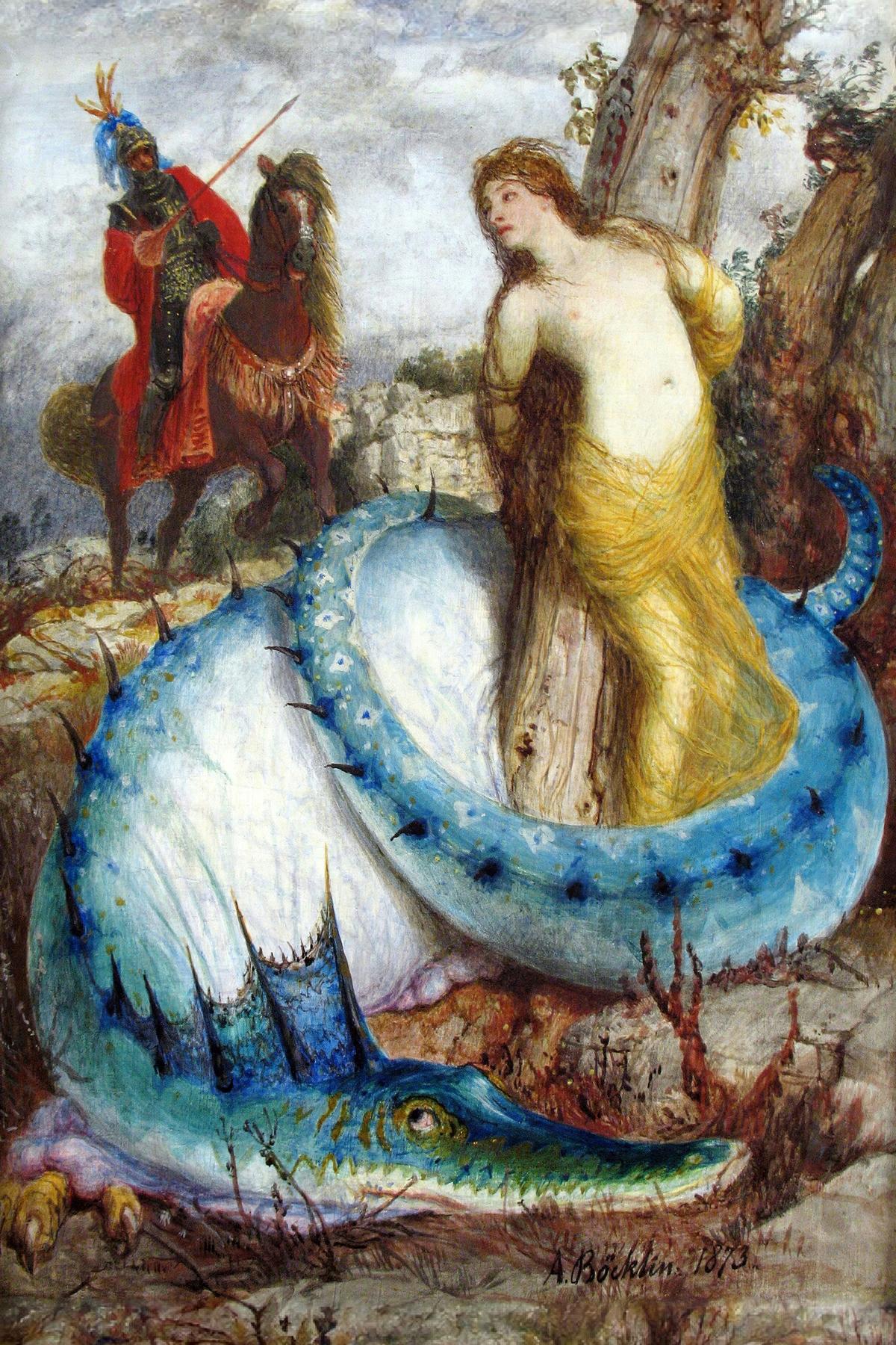 Roger freeing Angelica by Arnold Böcklin — archival fine-art print from Fable