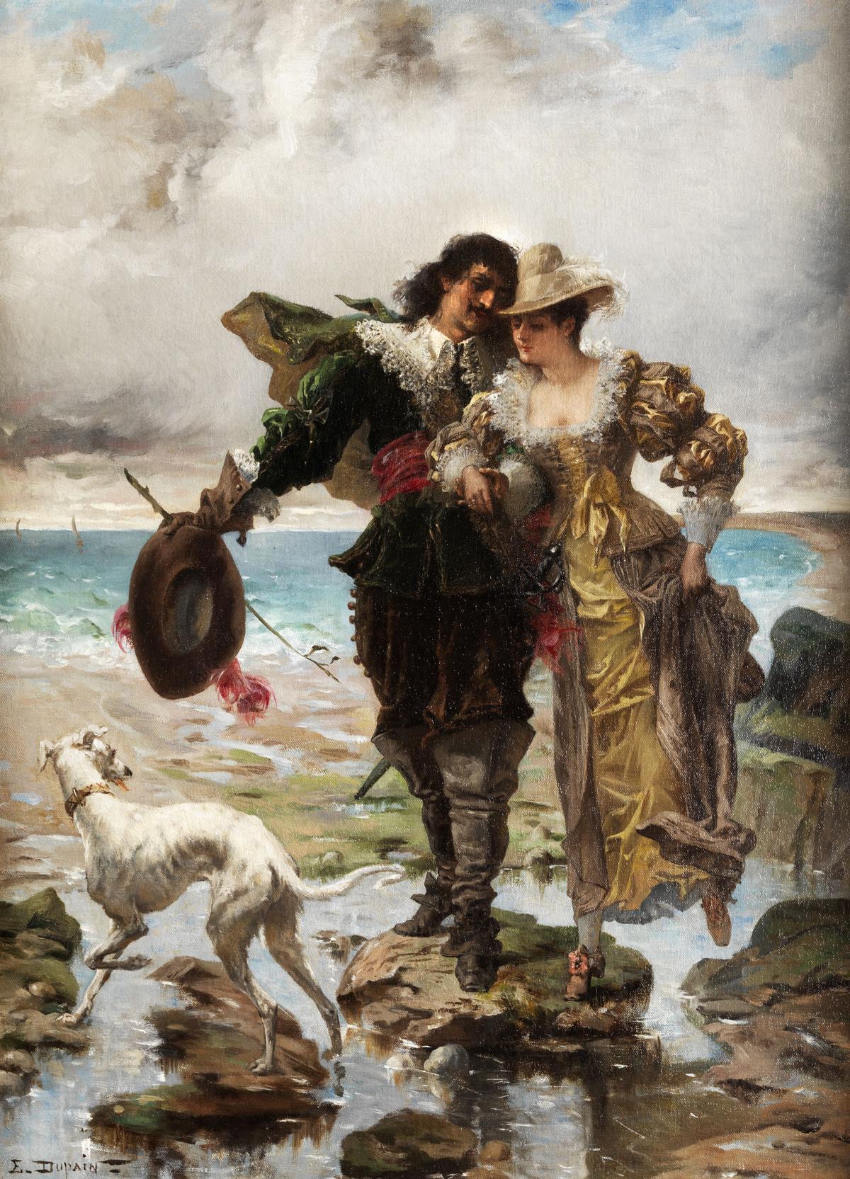 Romantic Scene by the Sea · Couples human portrait — custom painted portrait by Fable
