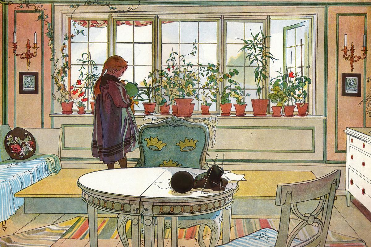 Flowers on the Windowsill. From A Home by Carl Larsson — archival fine-art print from Fable