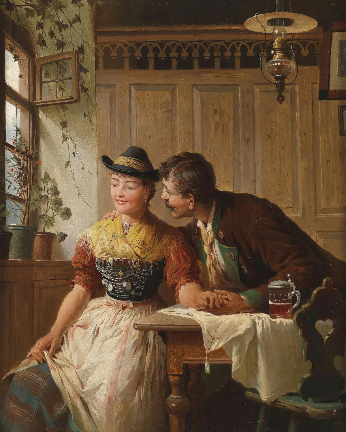 Dalliance · Couples human portrait — custom painted portrait by Fable
