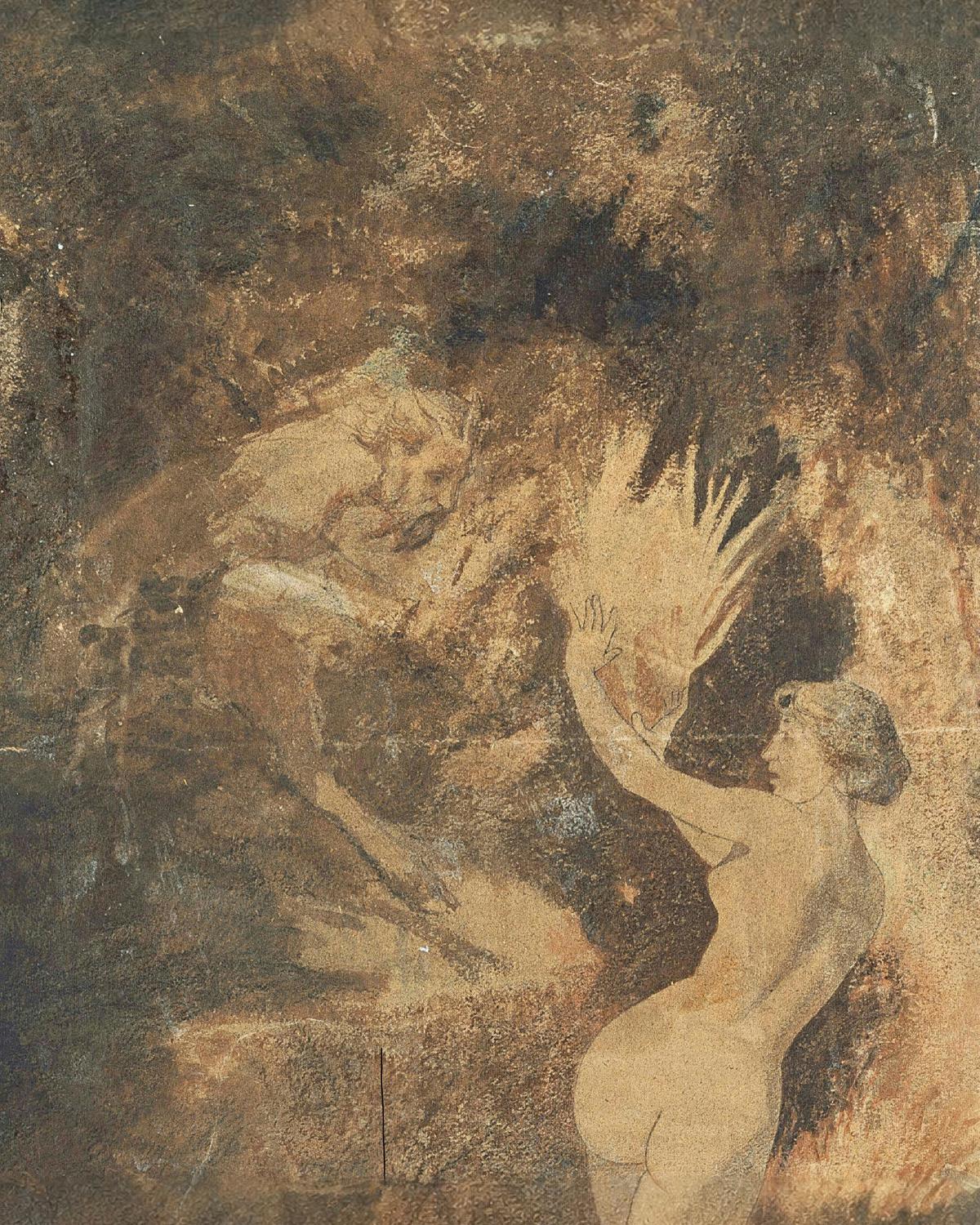 Pan chasing a Nymph (verso) by Arnold Böcklin — archival fine-art print from Fable
